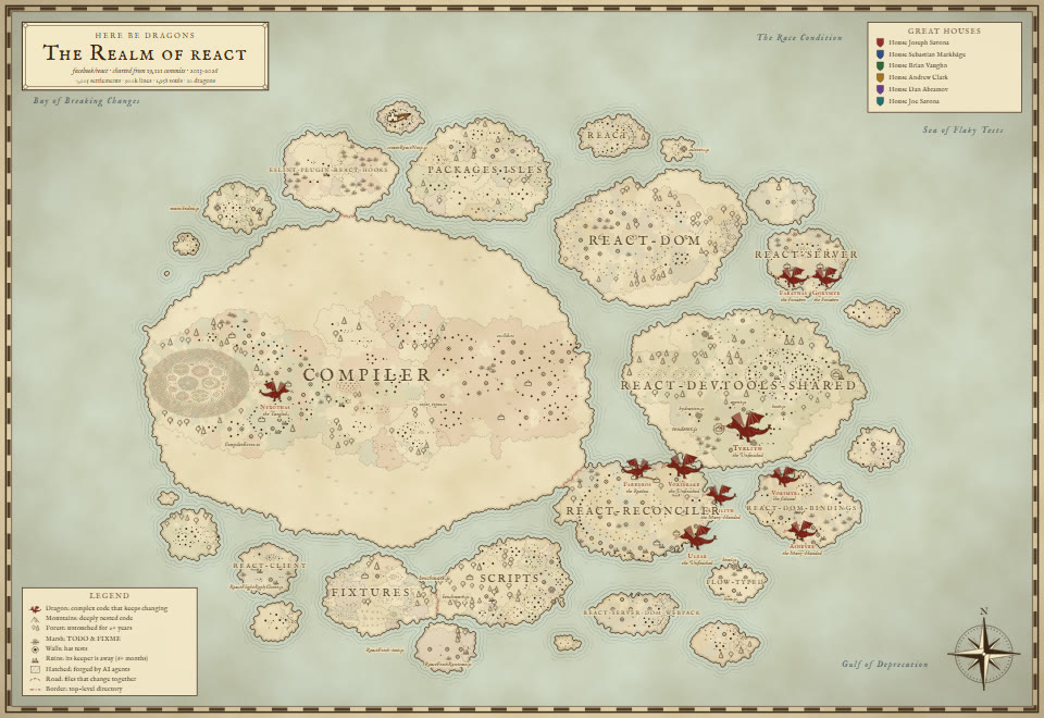 Fantasy map of facebook/react