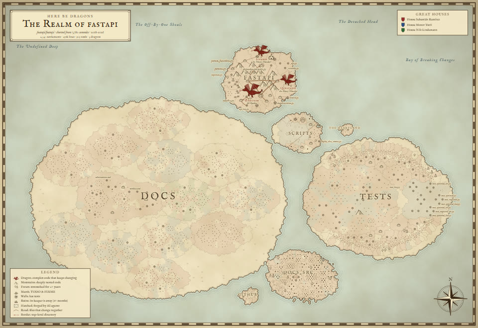 Fantasy map of fastapi/fastapi