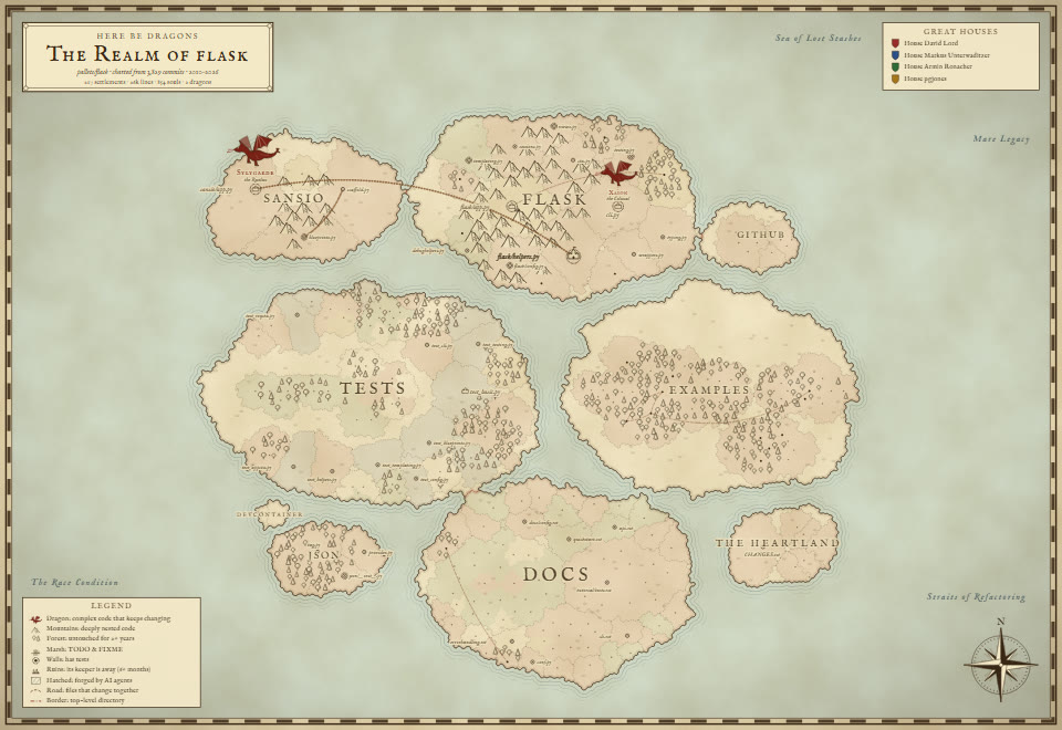 Fantasy map of pallets/flask