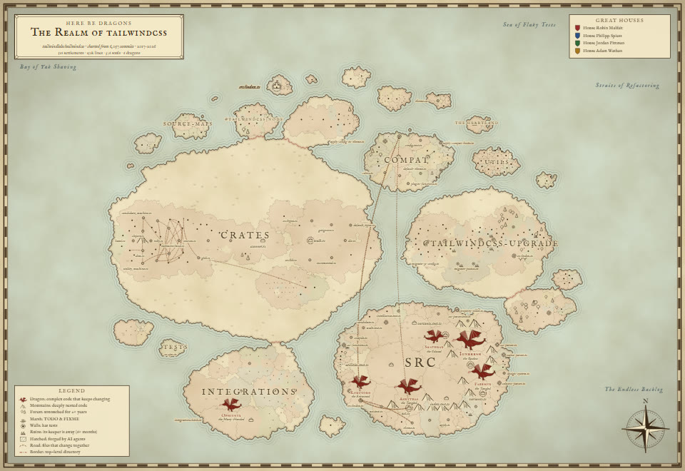 Fantasy map of tailwindlabs/tailwindcss
